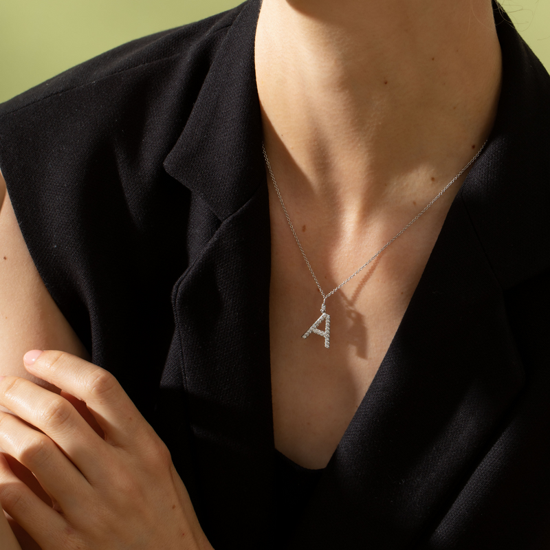 Birthstone and Diamond Pendant Necklace November - Citrine